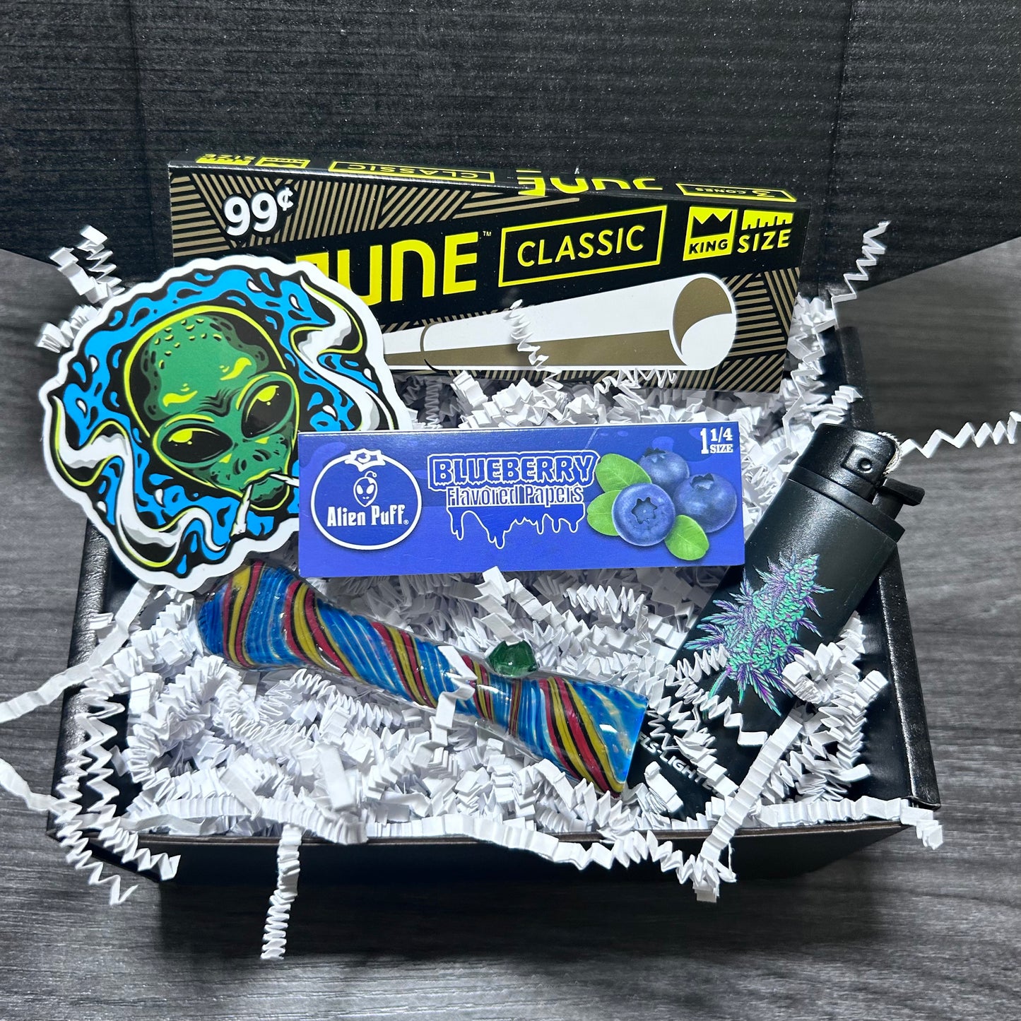 The Mini Piece Box- Glass Piece & Pre-Rolled Cones Gift Box - Portable Mini Smoking Accessories Kit