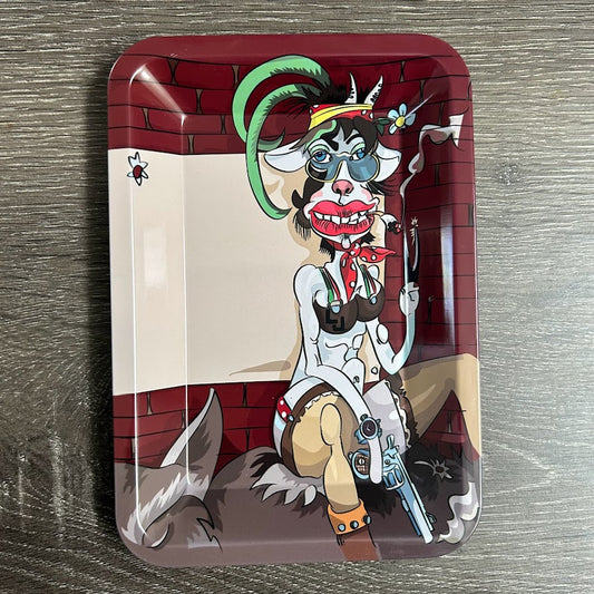 Smoking Cow "Girl" Rolling Tray