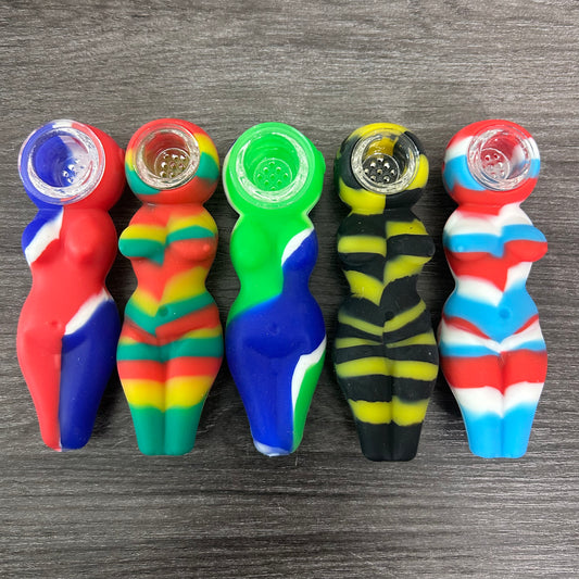 Silicone Body Hand Pipe with Glass bowl