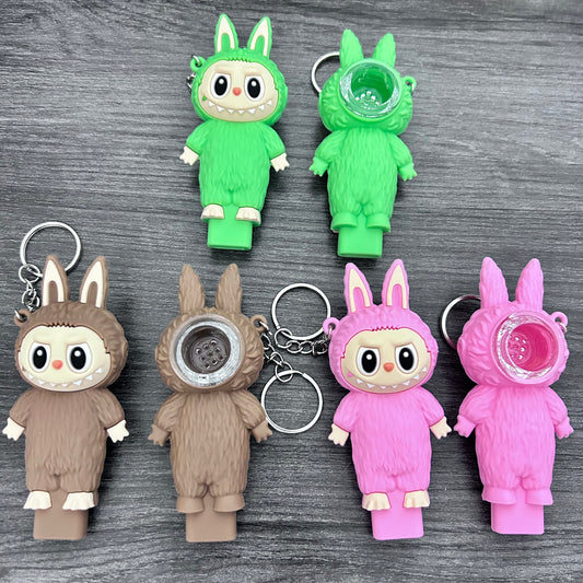 Silicone LaLa BuBu Hand Pipe with Glass bowl