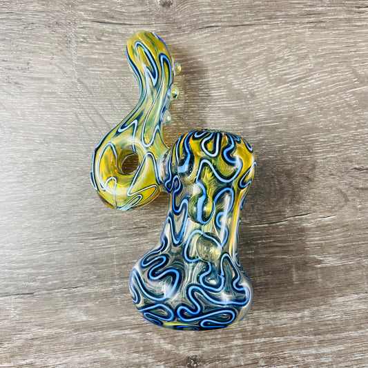 Blue Water Glass Bubbler