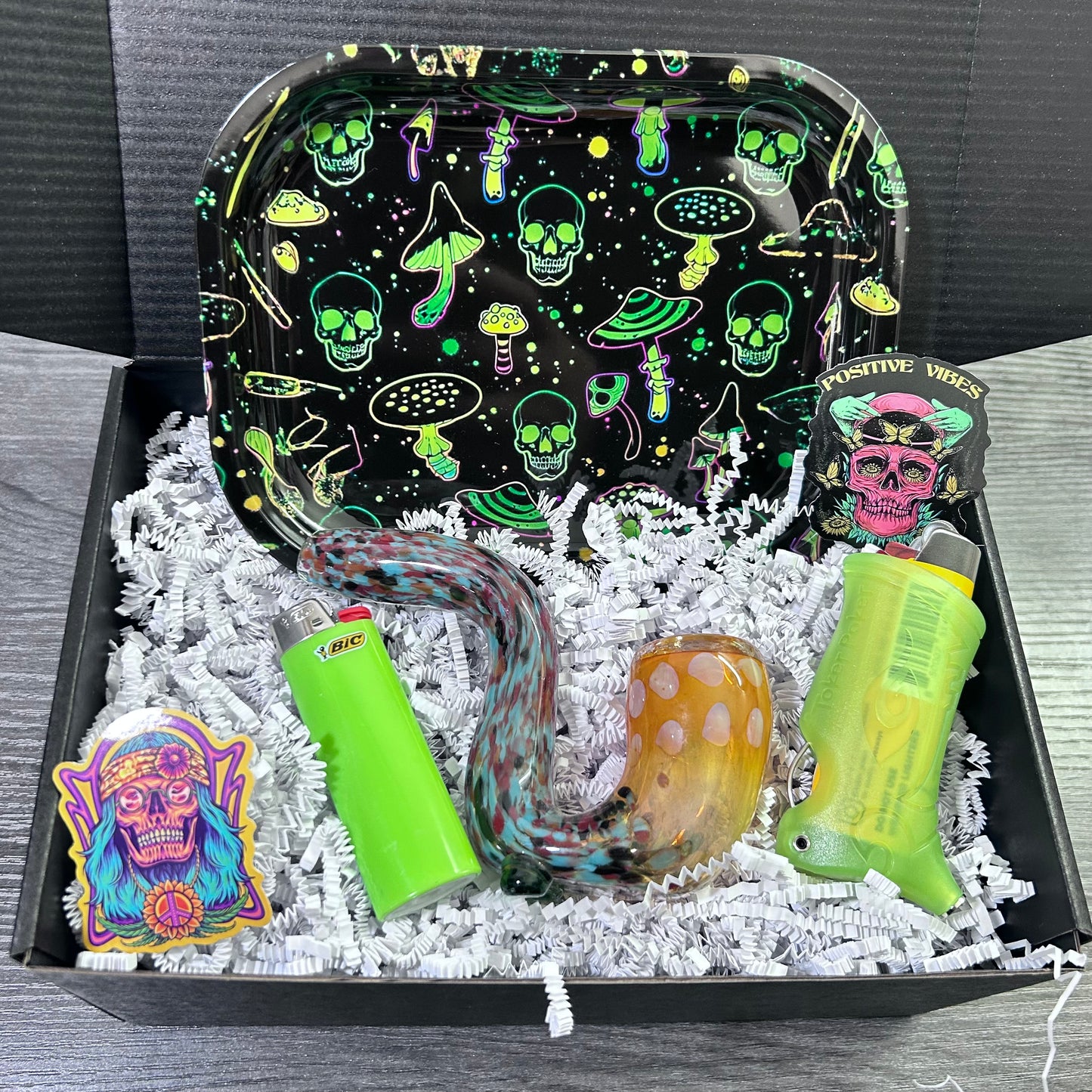 The Poison Box- Sherlock Glass Pipe & Rolling Tray Gift Box - Toker Poker Essential Smoking Accessories Kit