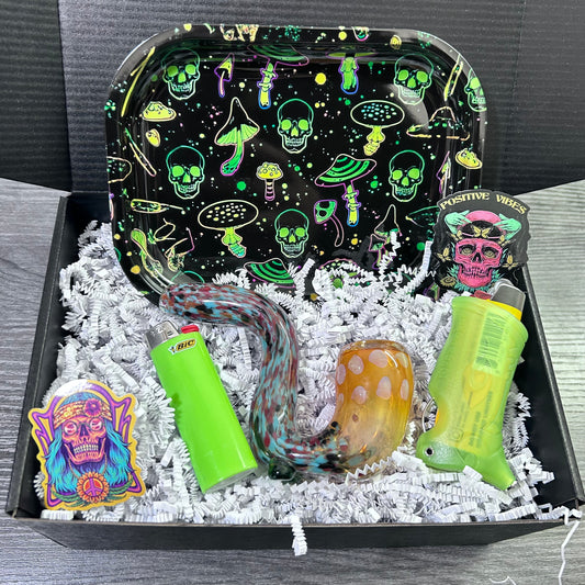 The Poison Box- Sherlock Glass Pipe & Rolling Tray Gift Box - Toker Poker Essential Smoking Accessories Kit
